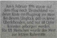 Gedenktafel an ein Flugzeugunfall im Jahre 1996